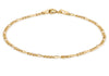 9ct Yellow Gold Hollow Figaro Bracelet 18m/7"9