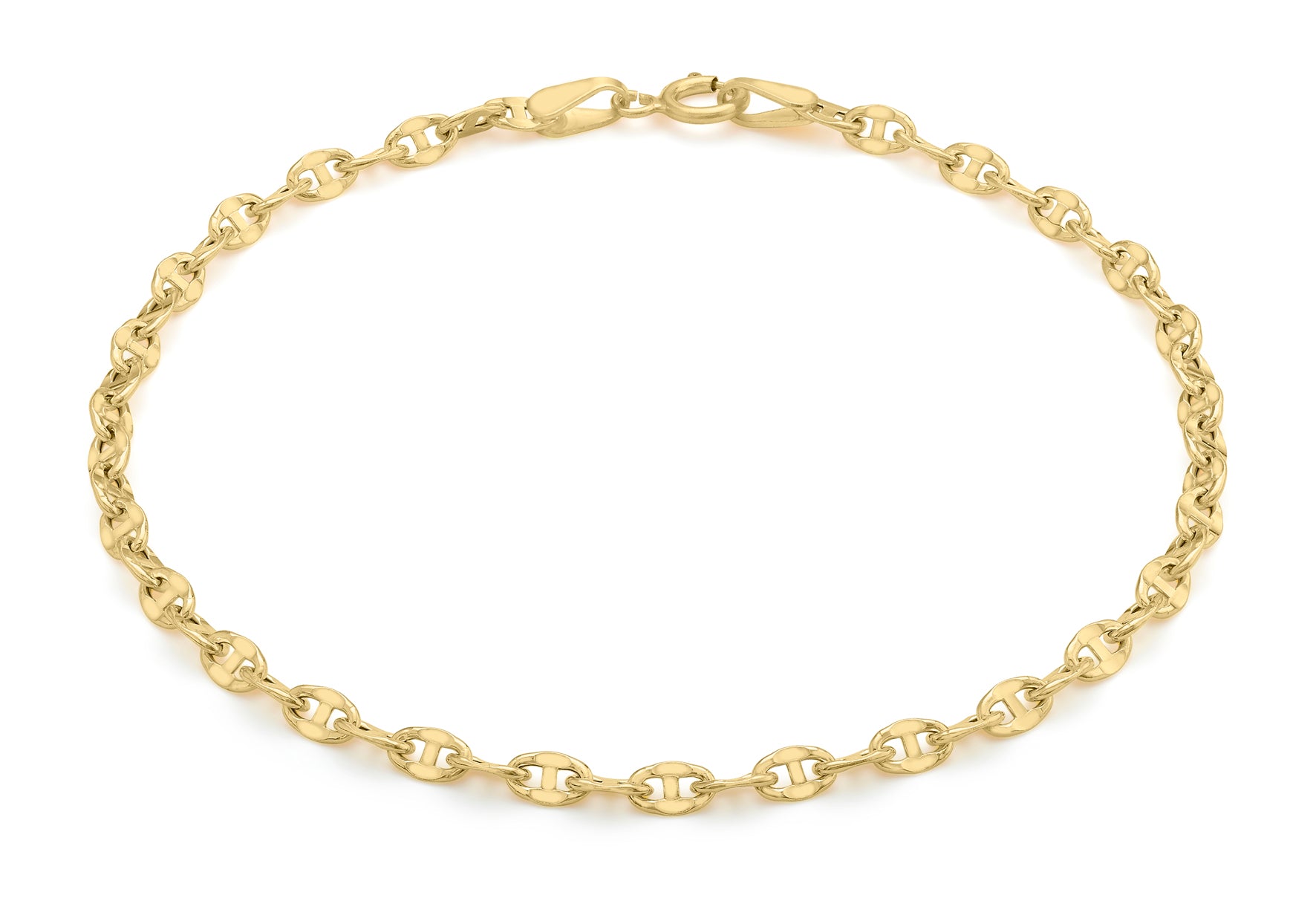 9ct Yellow Gold 65 Marine Style Bracelet 18m/7"9