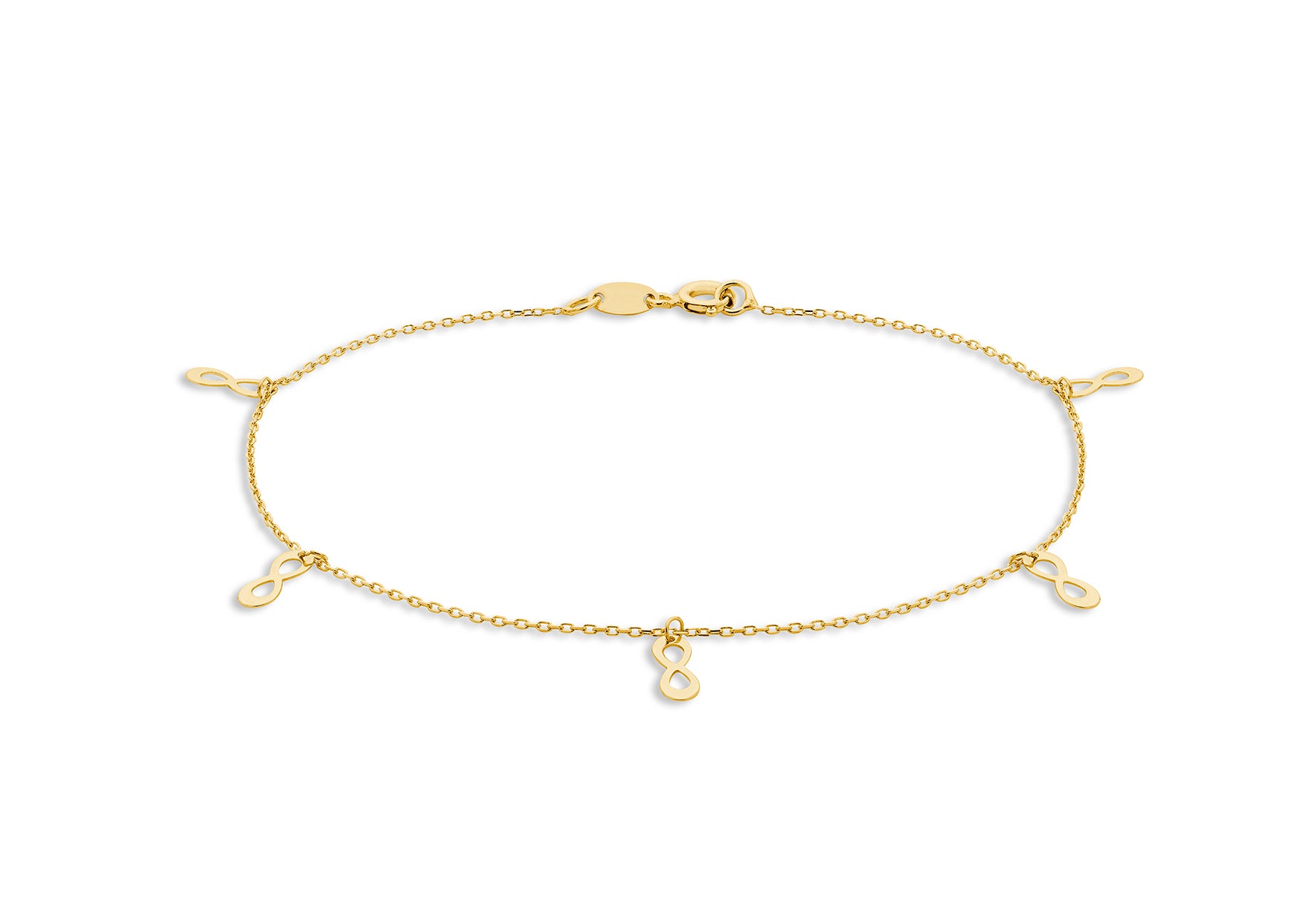 9ct Yellow Gold Infinity Links Bracelet