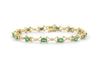 9ct Yellow Gold 0.12t Diamond and Emerald Link Barelet 18m/7.5"9