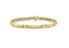 9ct Yellow Gold 0.35t Diamond Satin Polished DoughnCut Bar Link Bracelet 19m/7.5"9