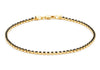 9ct Yellow Gold 2mm Round Black Zirconia  Bracelet 19m/7.5"9