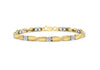 9ct 2-Colour Gold 0.04t Diamond Satin Polished Square Link Bracelet 19m/7.5"9