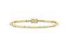 9ct Yellow Gold 0.17t Diamond DoughnCut Bar Link Bracelet 18m/7"9
