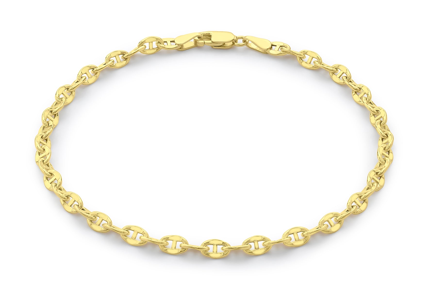 9ct Yellow Gold Marine Link Bracelet 19m/7.5"9