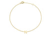 9ct Yellow Gold Initial Letter Bracelet