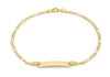 9ct Yellow Gold 19.5mm x 4.9mm Hollow Figaro Child's ID Bracelet 15m/6"9