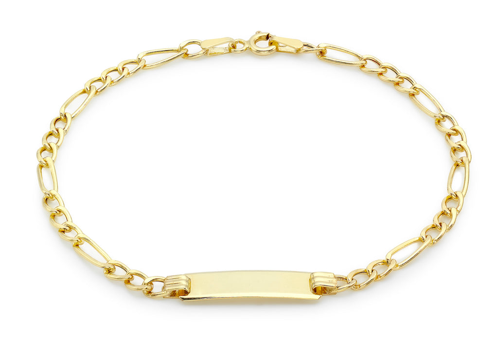 9ct Yellow Gold 19.5mm x 4.9mm Hollow Figaro ID Bracelet 18m/7"9