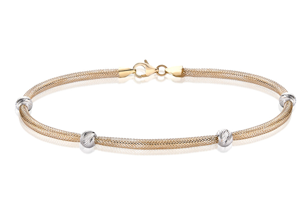 9ct Yellow Gold Flexible Beads Bracelet