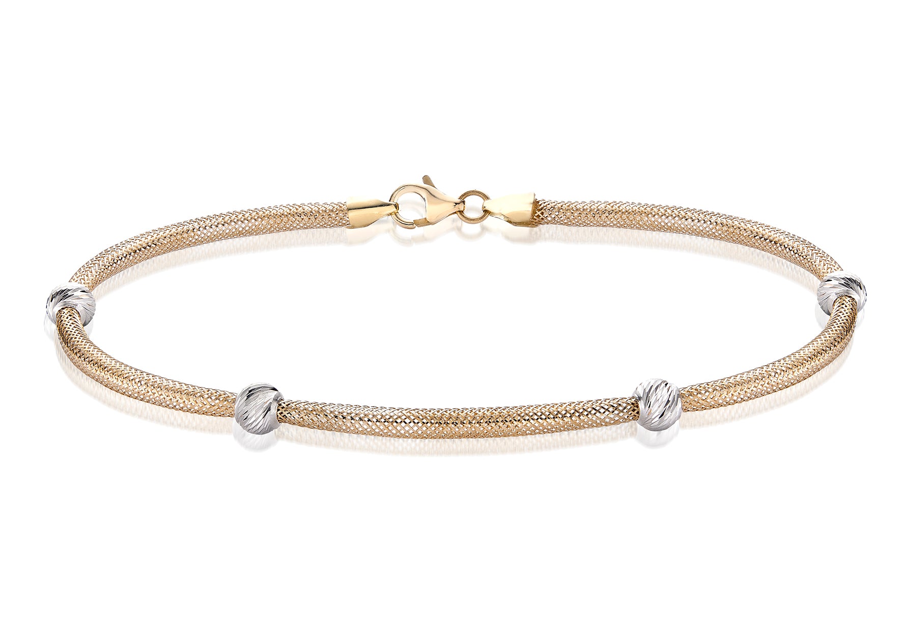 9ct Yellow Gold Flexible Beads Bracelet
