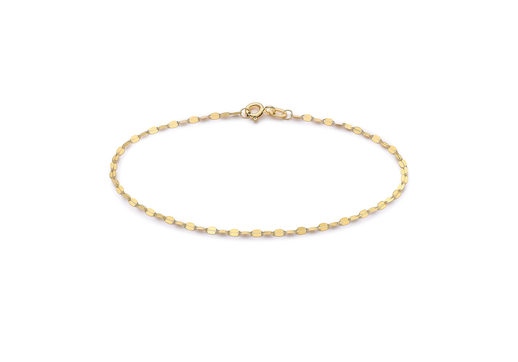 9ct Yellow Gold Sparkle Forzatina Chain Bracelet 18.5m/7.25"9