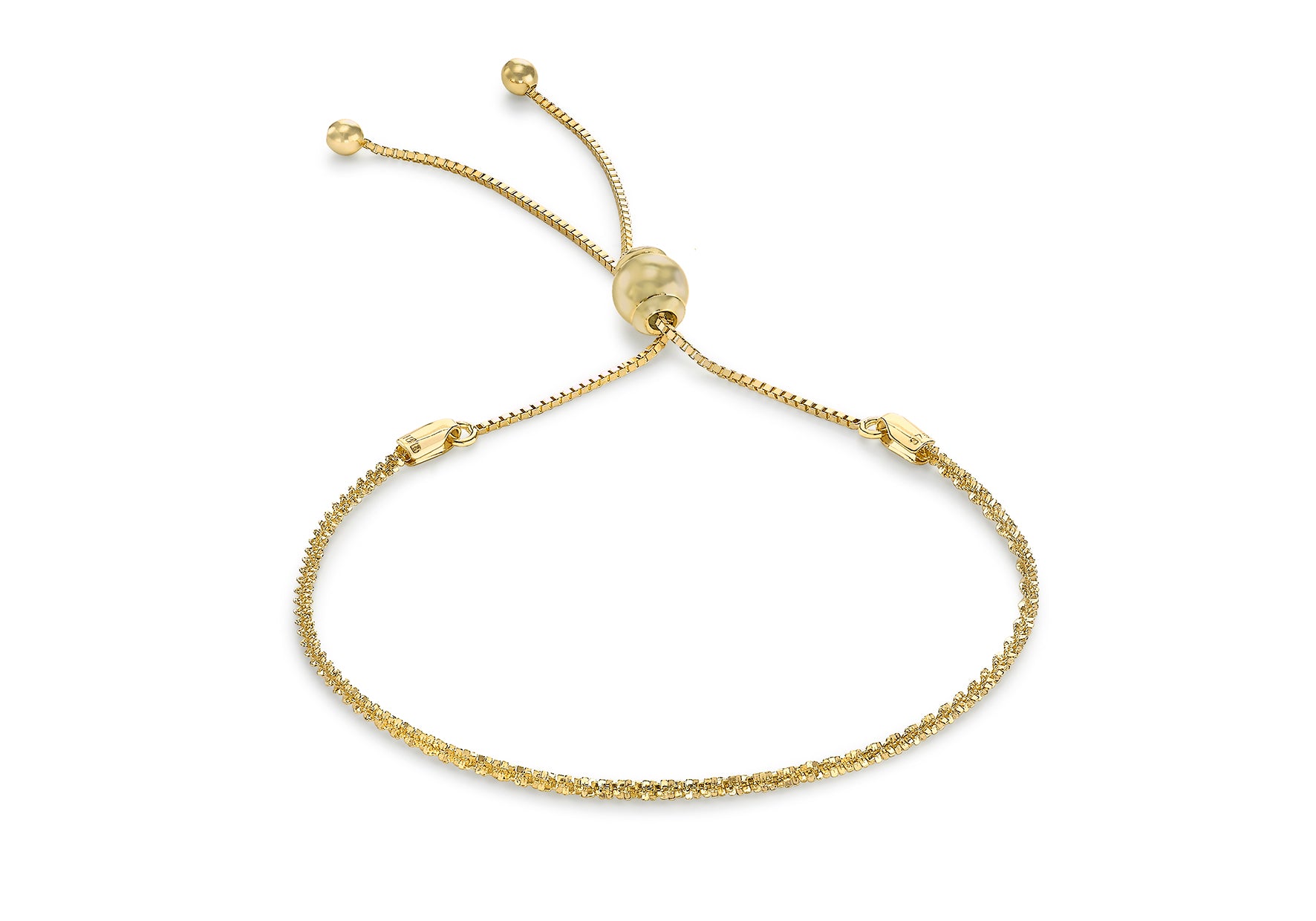 9ct Yellow Gold Tocalle Chain Adjustable Bracelet Maximum 23m/9"9