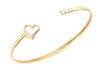 9ct Yellow Gold Flexible Heart and Zirconia  Bangle