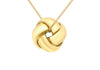 9ct Yellow Gold 4-Way Knot Pendant on 20 Diamond Cut Curb Chain
