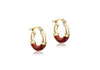 9ct Yellow Gold Red Glaze Twisted Hoop Earrings