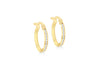 9ct Yellow Gold White Zirconia Slim Hoop Earrings
