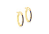9ct Yellow Gold Blue Zirconia Slim Hoop Earrings