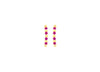 9ct Yellow Gold Red Corundum Open Hoop Stud Earrings