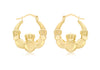 9ct Yellow Gold Claddagh Creole Earrings