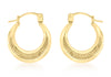 9ct Yellow Gold Ribbed Round Creole Earrings