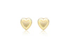 9ct Yellow Gold Puffed Heart Stud Earrings