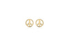 9ct Yellow Gold Peace Sign Stud Earrings