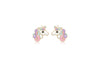 9ct Yellow Gold Enamel Unicorn Stud Earrings