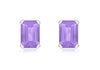 9ct White Gold Rectangular Amethyst Stud Earrings