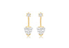 9ct Yellow Gold Round and Triangle Zirconia  Jack Earrings