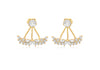 9ct Yellow Gold Ornate Zirconia  Fan Jack Earrings