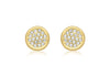 9ct Yellow Gold Zirconia  7mm Disc Stud Earrings