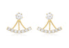 9ct Yellow Gold 7-Zirconia  Fan Jack Earrings