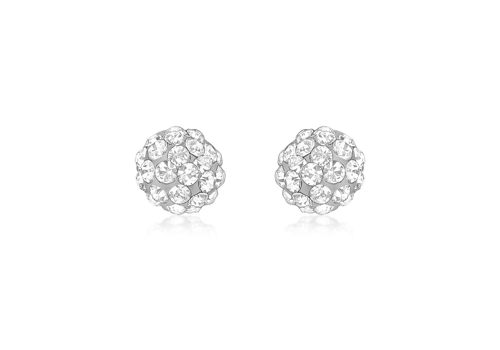 9ct Yellow Gold Crystal 5mm Ball Stud Earrings
