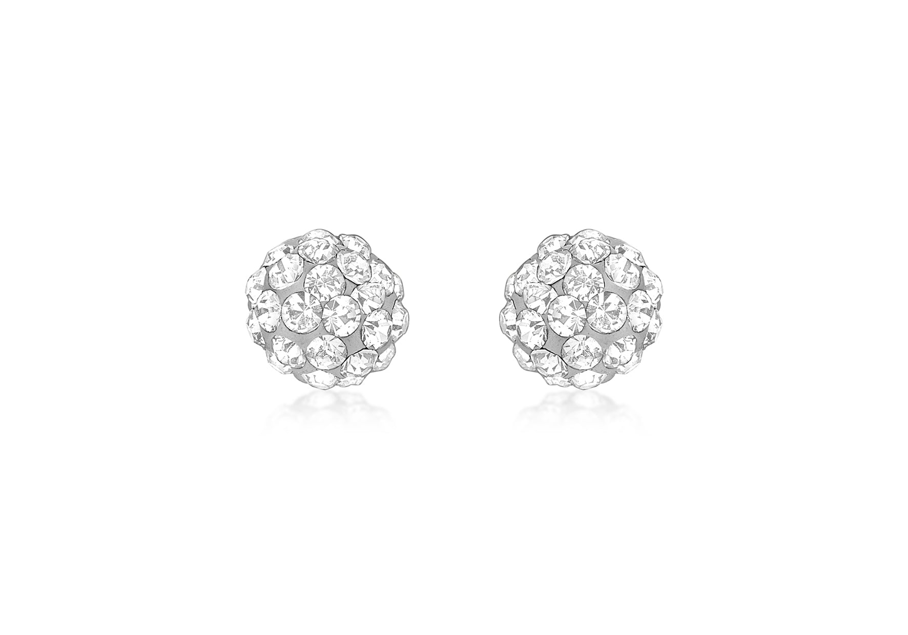 9ct Yellow Gold Crystal 5mm Ball Stud Earrings
