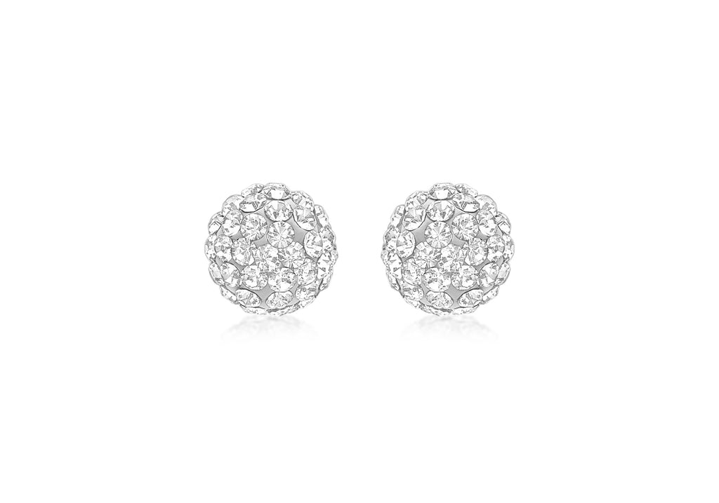 9ct Yellow Gold Crystal 7mm Ball Stud Earrings