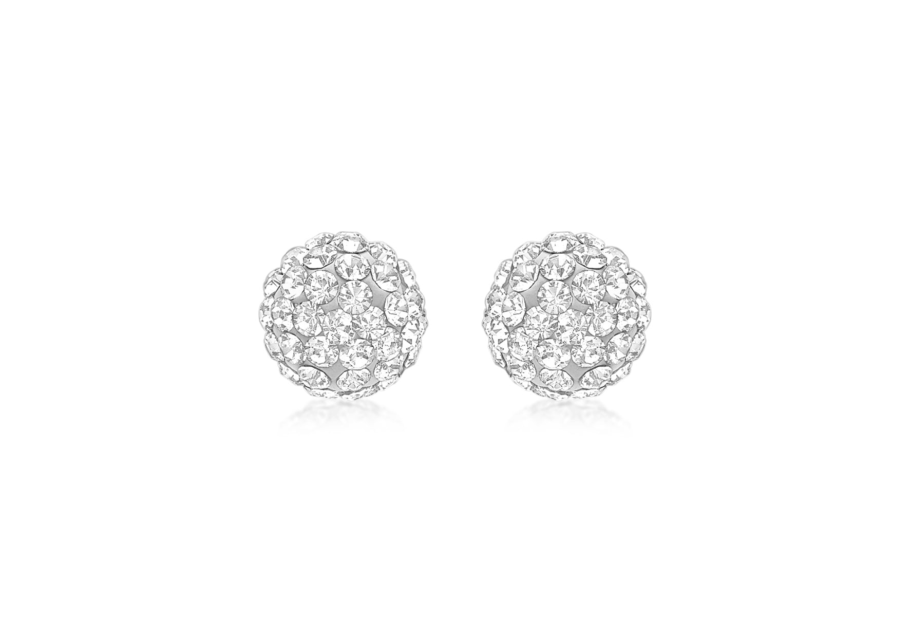 9ct Yellow Gold Crystal 7mm Ball Stud Earrings