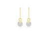 9ct Yellow Gold Crystal 5mm Ball Drop Earrings