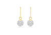 9ct Yellow Gold Crystal 7mm Ball Drop Earrings