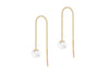 9ct Yellow Gold Fresh Water Pearl 4.5mm x 45mm Pull-Through-Chain Earrings