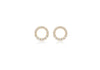 9ct Yellow Gold Graduated Zirconia  10.3mm Circle Stud Earrings