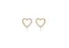 9ct Yellow Gold Graduated Zirconia  10.4mm x 10.8mm Heart Stud Earrings