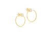 9ct Yellow Gold White Zirconia Circle Stud Earrings