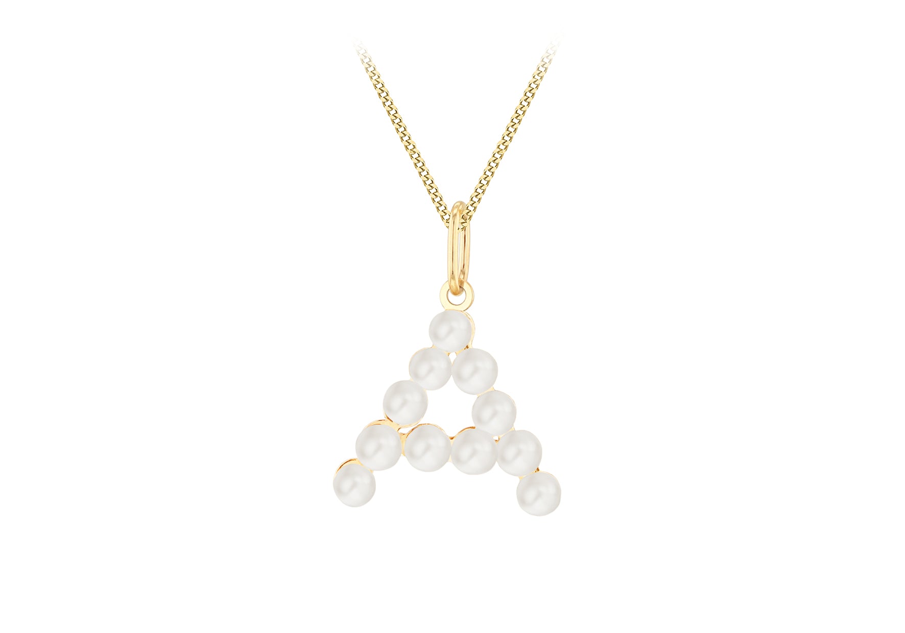 9ct Yellow Gold Fresh Water Pearls Initial Pendant