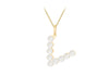 9ct Yellow Gold Fresh Water Pearls Initial Pendant