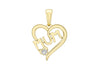 9ct Yellow Gold 0.01t Diamond Set 'Mum' Heart Pendant