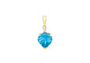 9ct Yellow Gold 0.01t Diamond and Blue Topaz Heart Pendant