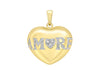 9ct Yellow Gold 0.02t Diamond 'Amour' Heart Pendant