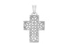 9ct White Gold 0.04t Diamond Filigree Cross Pendant