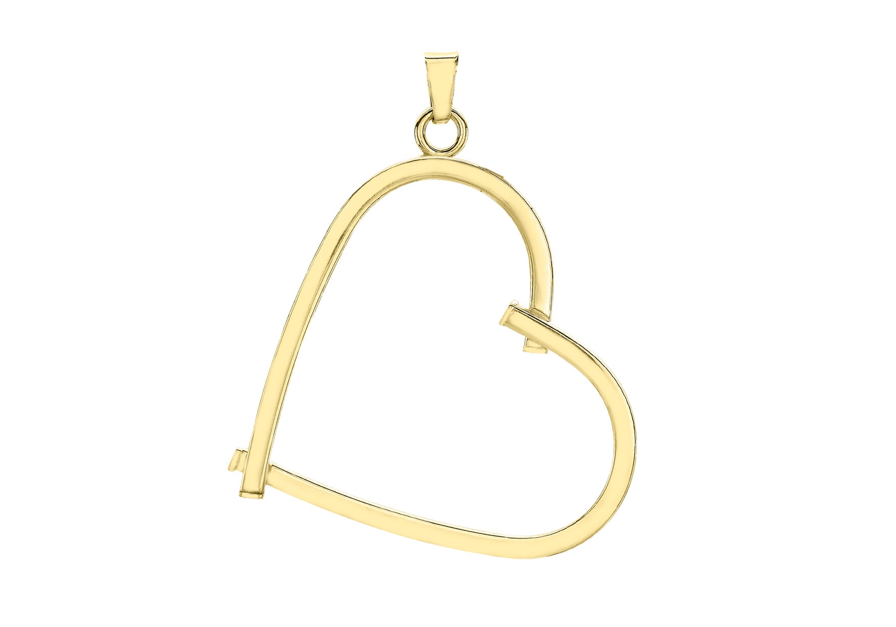 9ct Yellow Gold Square-Tube Open-Heart Pendant