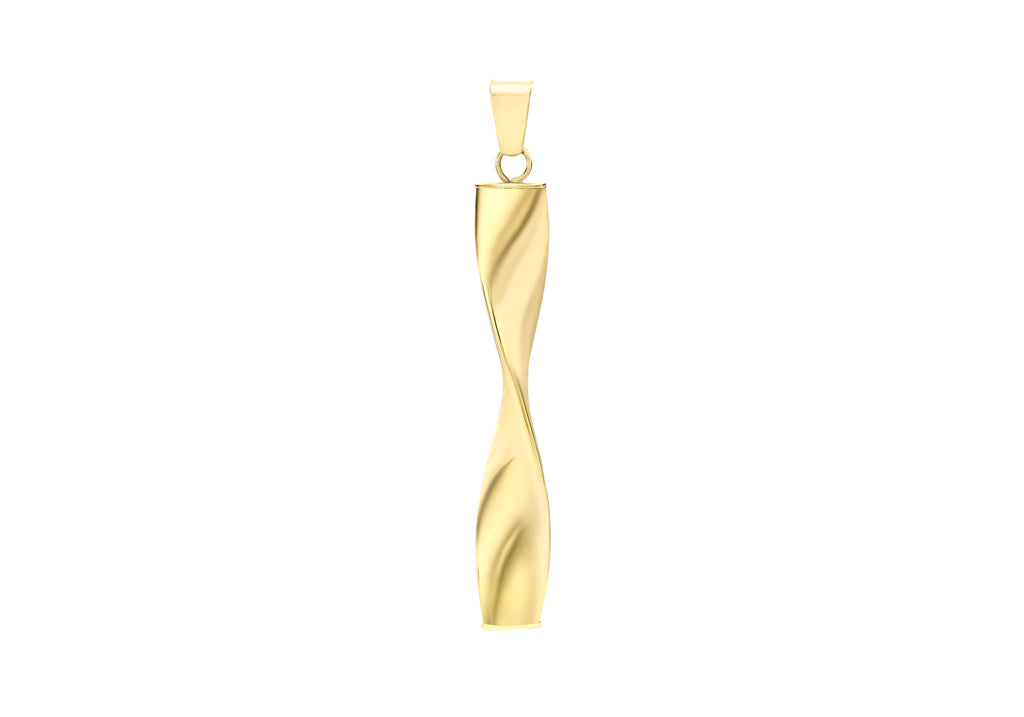 9ct Yellow Gold Twist Drop Pendant